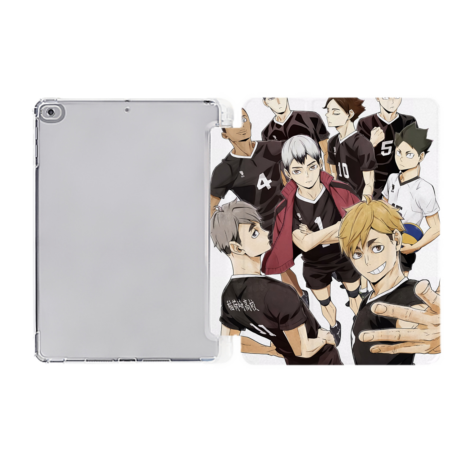 （画像用） ハイキュー!! Haikyu!! IPad ケース ペン収納付き 三つ折りスタンド PUレザー×シリコン 対応機種9.5/10.5/10.9インチ
